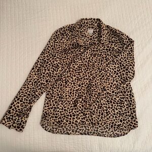 a new day Leopard Print Button-Up Shirt - Tan & Black
